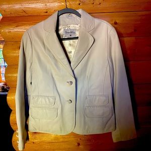 Off white leather jacket